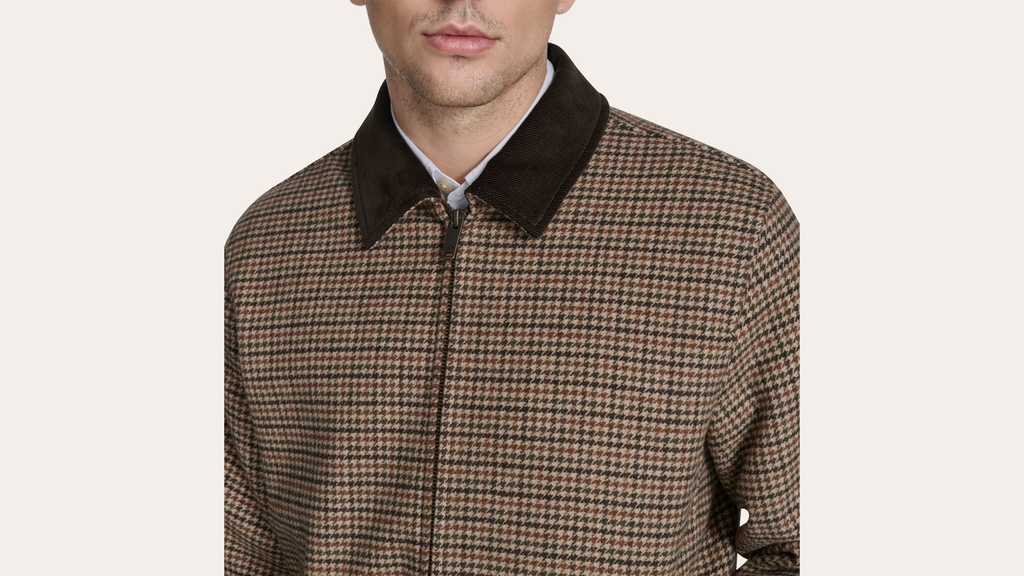 Wool Blend Jacket with Corduroy Collar