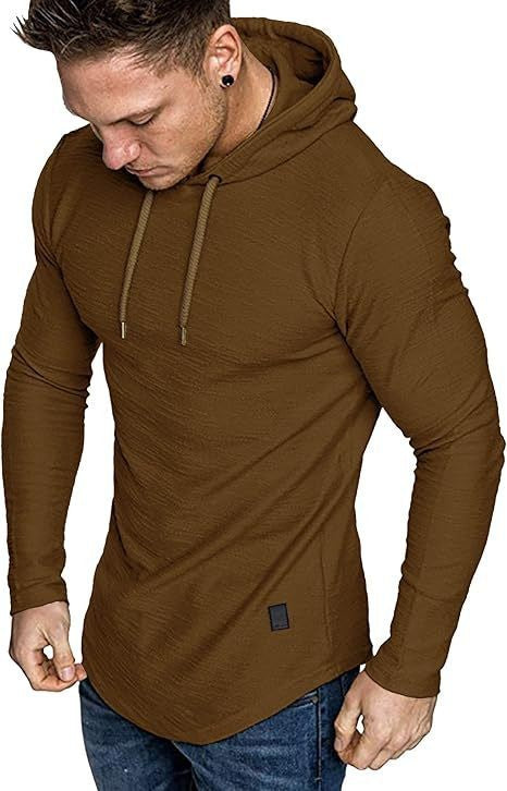 Mens Fashion Hoodies Fleece Long Sleeve Athletic Sweatshirt Pullover T Shirts