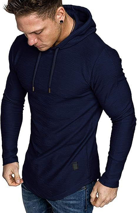 Mens Fashion Hoodies Fleece Long Sleeve Athletic Sweatshirt Pullover T Shirts